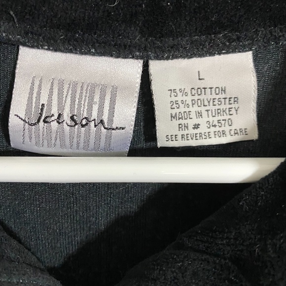 JASON MAXWELL Quarter Zip Pullover Velour Size L - Picture 2 of 2